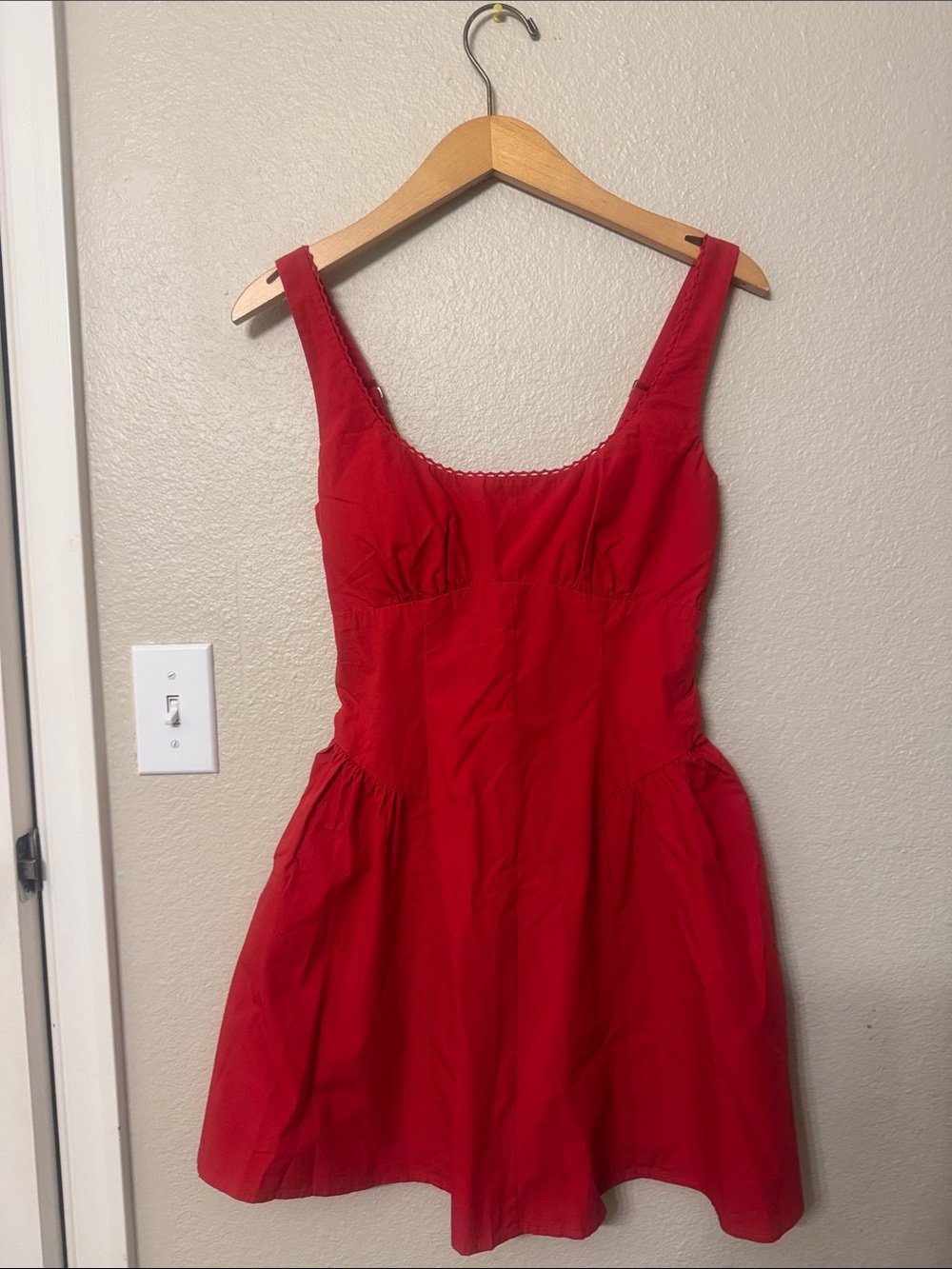 Abercrombie & Fitch Red Sleeveless Fit-and-Flare Mini Dress
